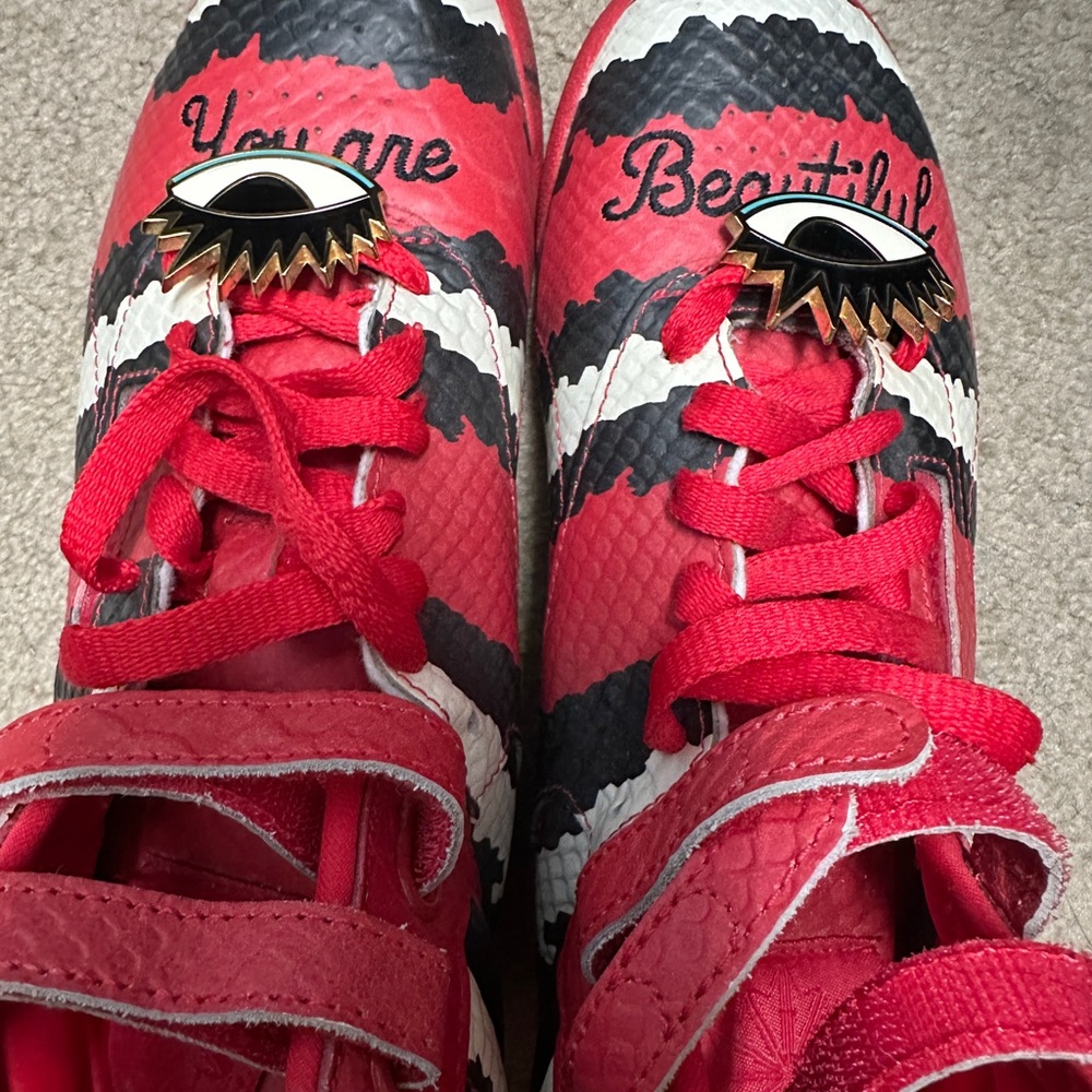Melody Ehsani x Reebok Red and Black Eye Sneakers